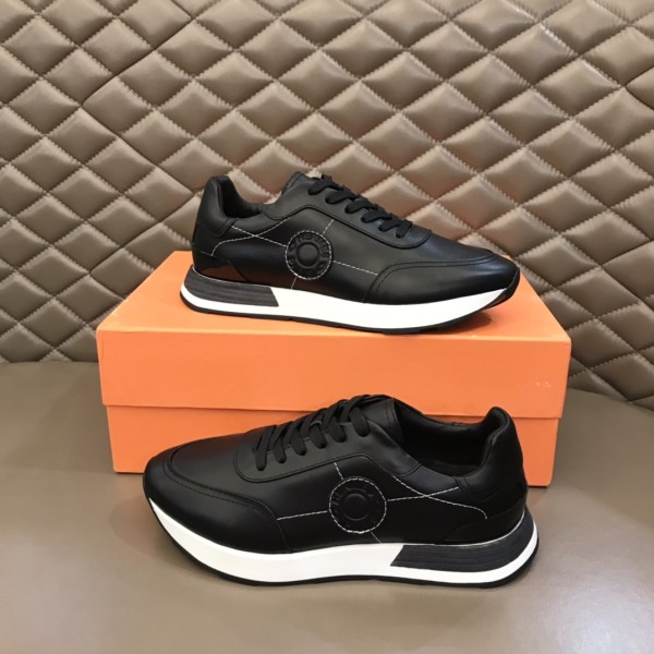 HERMES Drive Low Top Casual Shoes Men's Black