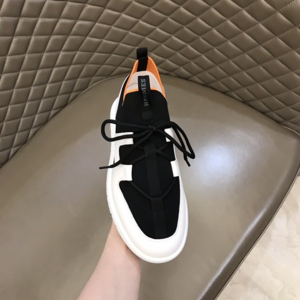 HERMES Duel Low-Top Sports Casual Shoes Women's Black White