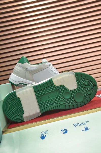 OFF-WHITE Out Of Office  OOO  Low Tops White Green 2021