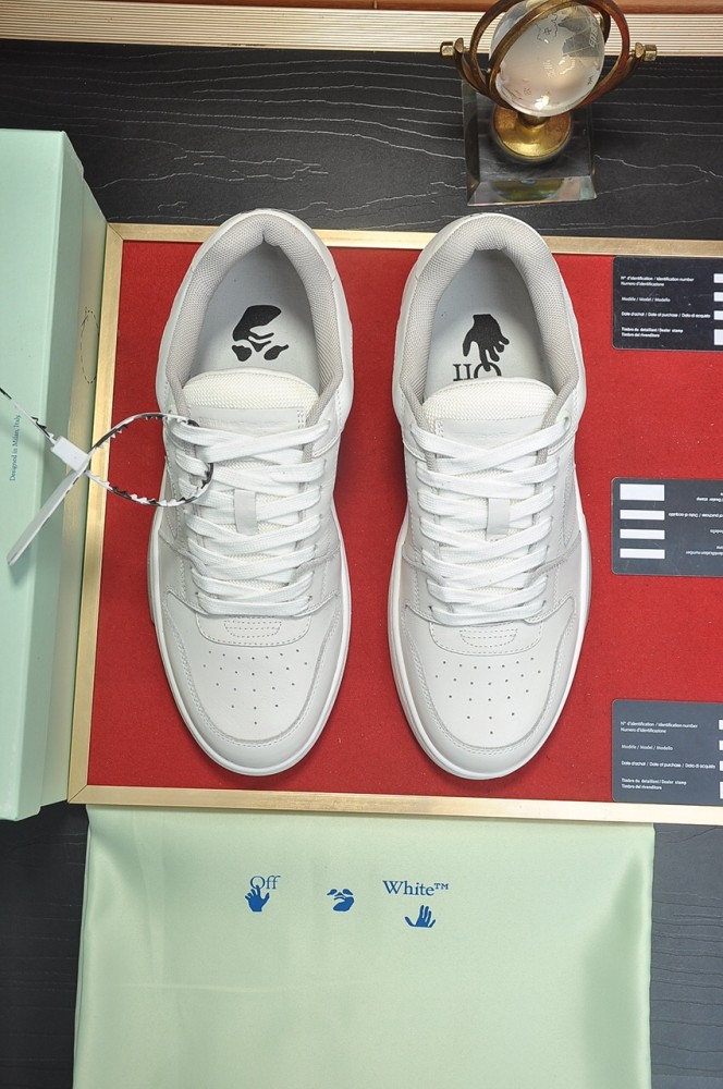 OFF-WHITE Out Of Office OOO Low Tops Triple White