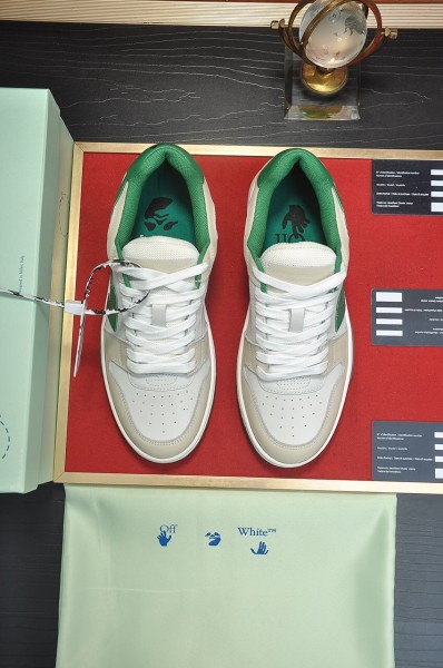 OFF-WHITE Out Of Office  OOO  Low Tops White Green 2021
