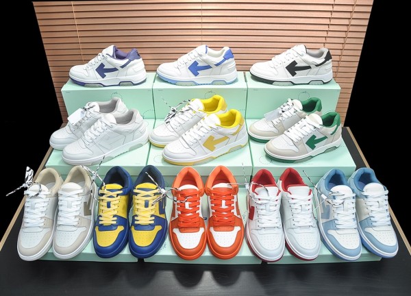 OFF-WHITE Out Of Office  OOO  Low Tops White Green 2021