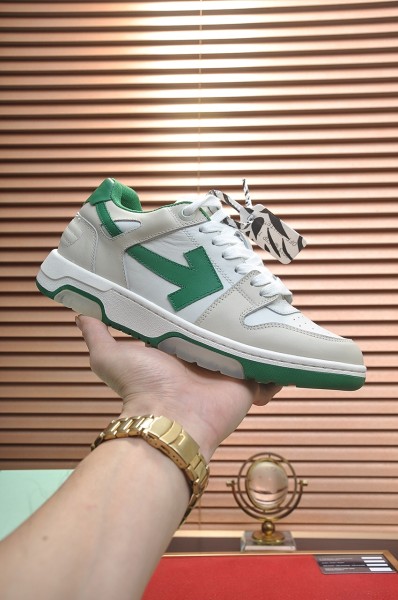 OFF-WHITE Out Of Office  OOO  Low Tops White Green 2021