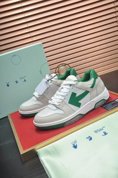 OFF-WHITE Out Of Office  OOO  Low Tops White Green 2021