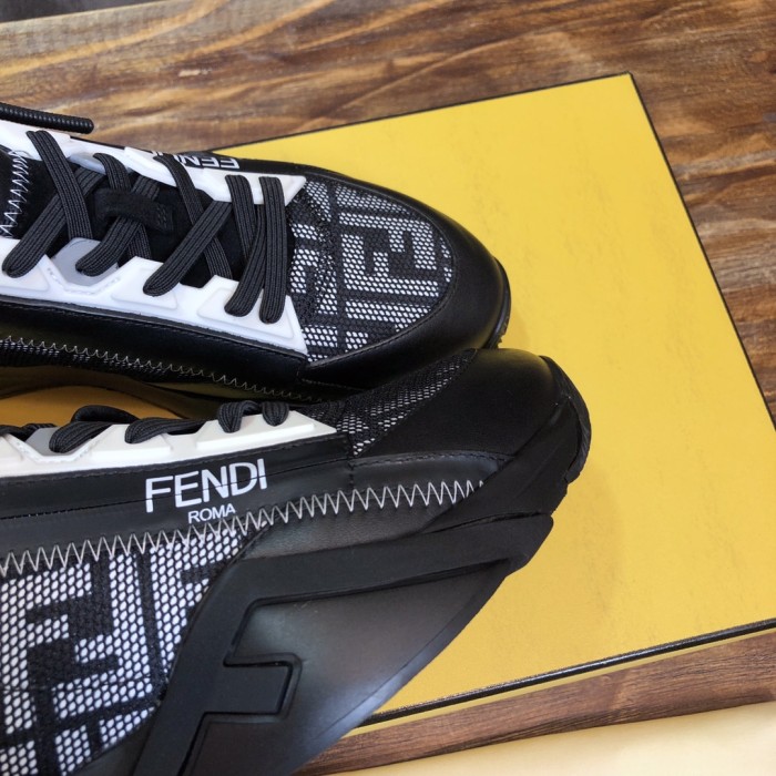 FENDI Flow Comfortable Low top Casual Shoes Men's Black