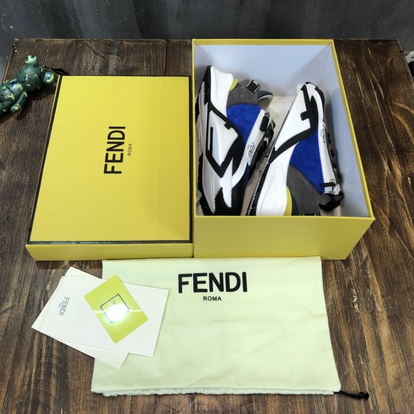 FENDI Flow Wear-Resistant Low-Top Casual Shoes Men's Blue