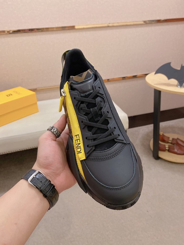 FENDI Flow Low Top Sneakers Black Yellow