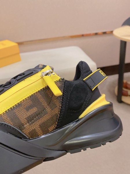 FENDI Flow Low Top Sneakers Black Yellow