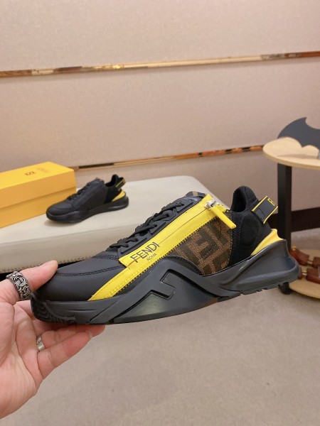 FENDI Flow Low Top Sneakers Black Yellow