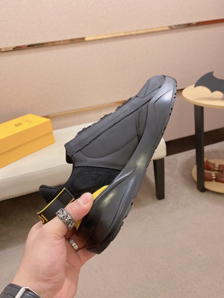 FENDI Flow Low Top Sneakers Black Yellow