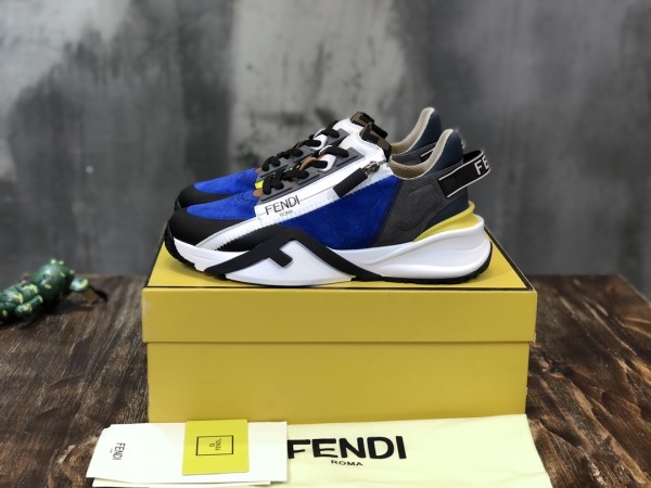 FENDI Flow Wear-Resistant Low-Top Casual Shoes Men's Blue