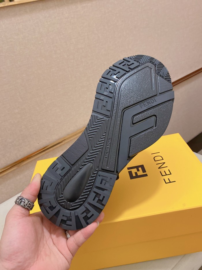 FENDI Flow Low Top Sneakers Black Yellow