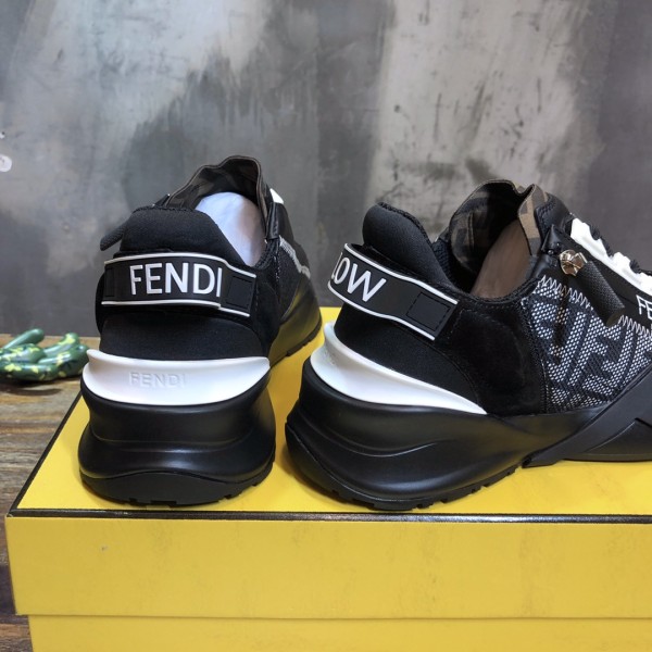 FENDI Flow Comfortable Low top Casual Shoes Men's Black