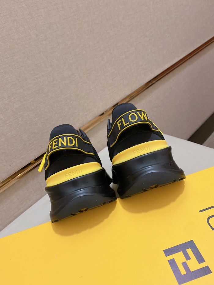 FENDI Flow Low Top Sneakers Black Yellow