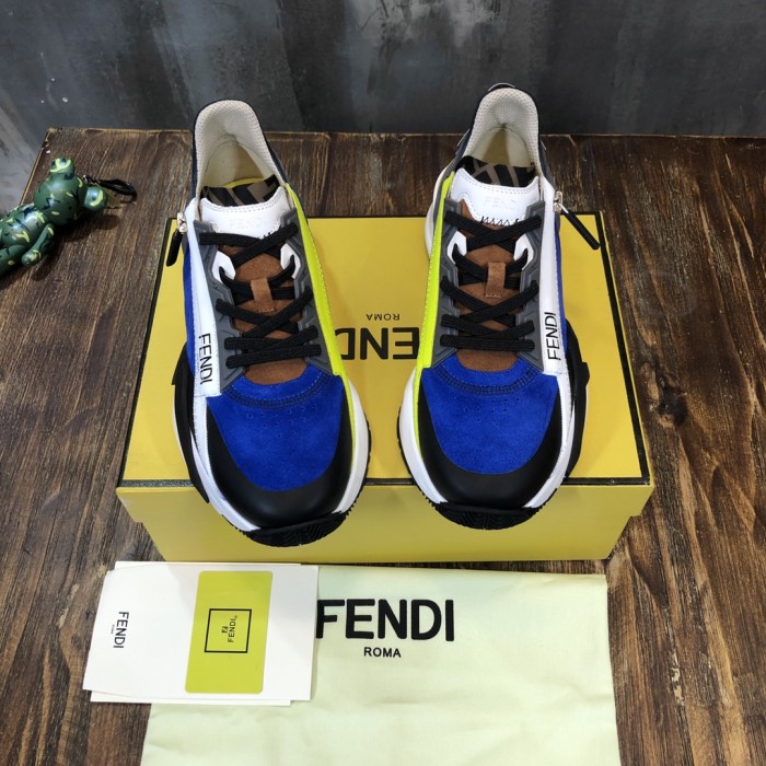 FENDI Flow Wear-Resistant Low-Top Casual Shoes Men's Blue