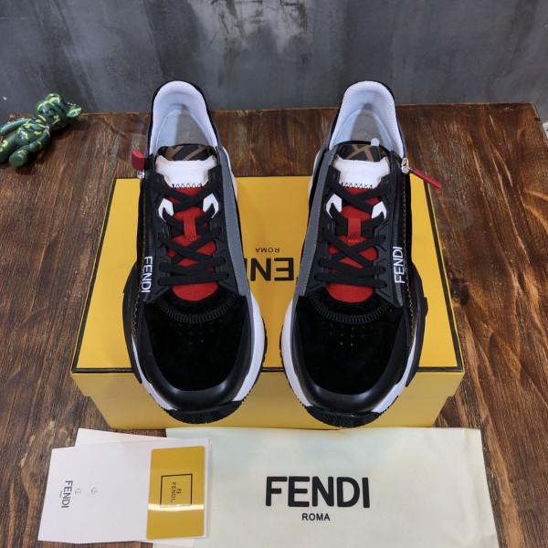 FENDI Anti-Slip And Wear-Resistant Lightweight Low-Top Casual Shoes Men's Black