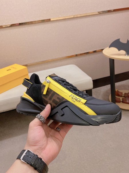 FENDI Flow Low Top Sneakers Black Yellow