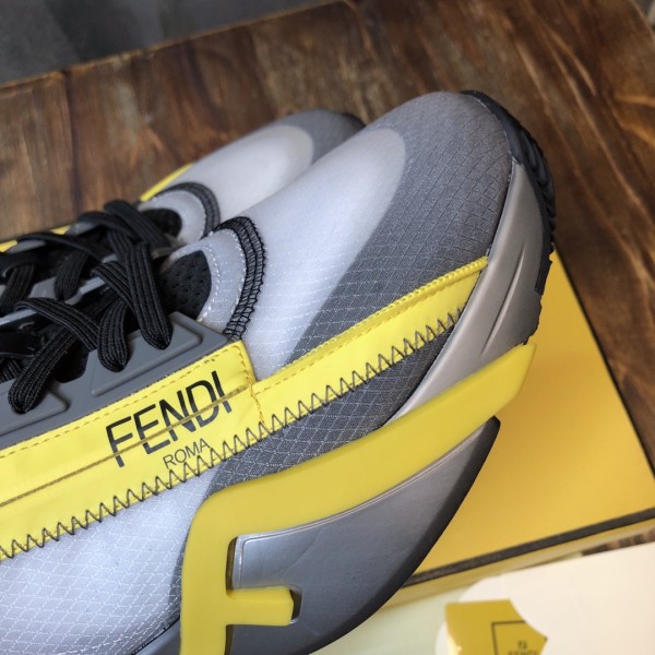 FENDI Flow Casual Shoes Men Low-Top Gray