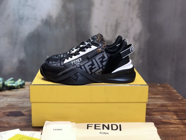 FENDI Flow Comfortable Low top Casual Shoes Men's Black