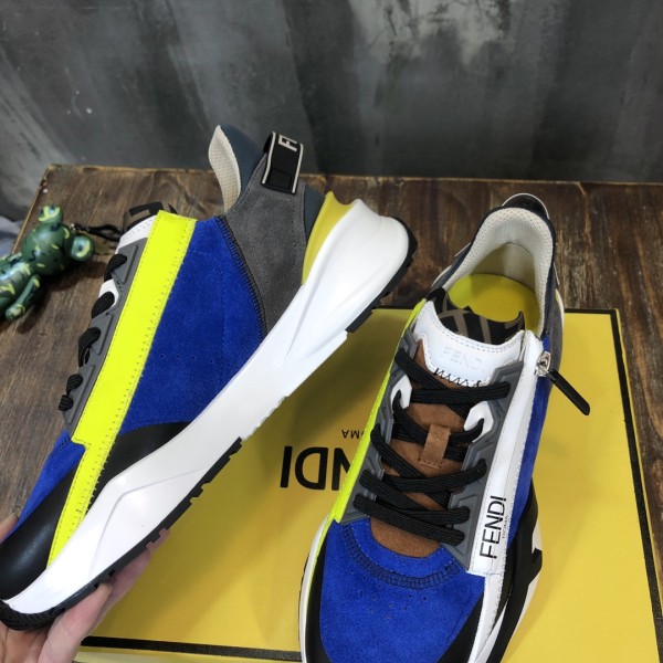 FENDI Flow Wear-Resistant Low-Top Casual Shoes Men's Blue
