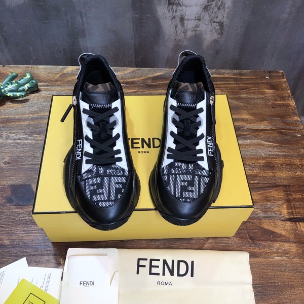 FENDI Flow Comfortable Low top Casual Shoes Men's Black
