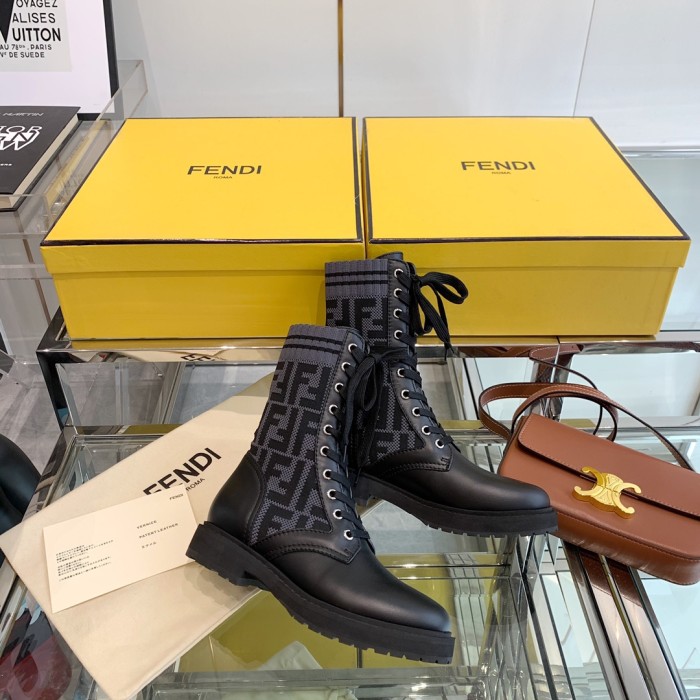 FENDI FF Rockoko Biker Boot 'Black'
