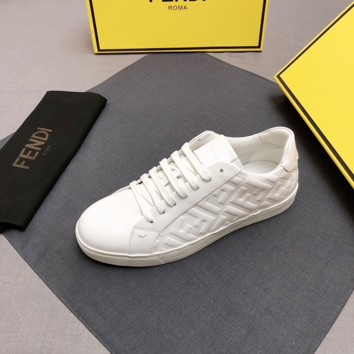FENDI Leather Low Top Triple White