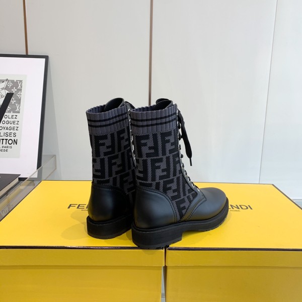 FENDI FF Rockoko Biker Boot 'Black'
