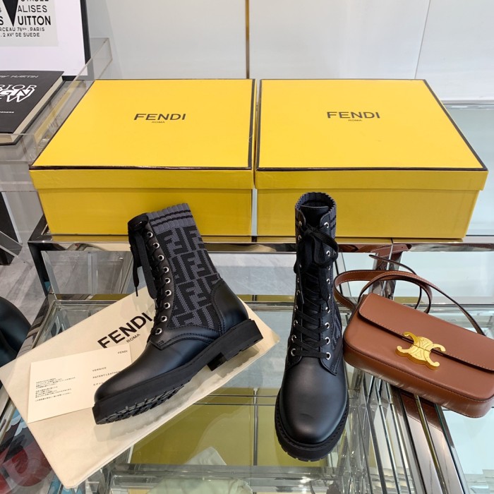 FENDI FF Rockoko Biker Boot 'Black'
