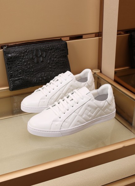 FENDI Leather Low Top Triple White