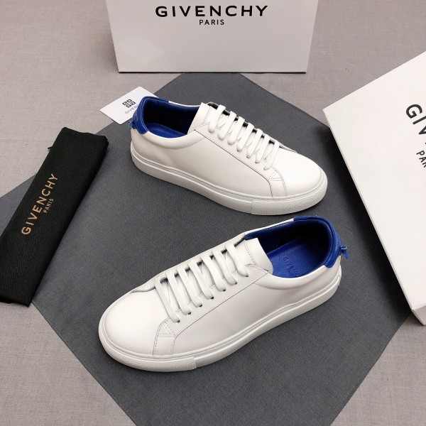 GIVENCHY Urban Street Cow Leather Athletic Shoes Blue White
