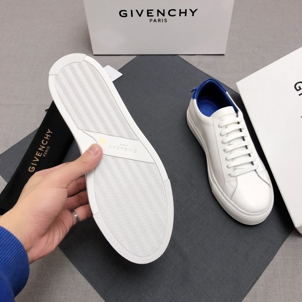 GIVENCHY Urban Street Cow Leather Athletic Shoes Blue White