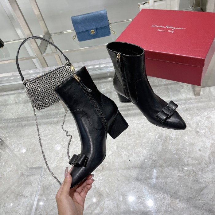 FERRAGAMO Viva Ankle Boots Women's Black