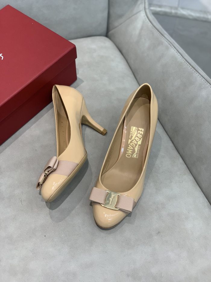 FERRAGAMO Vara High Heels Women's Light Pink Red