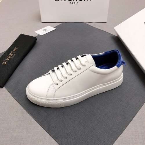 GIVENCHY Urban Street Cow Leather Athletic Shoes Blue White