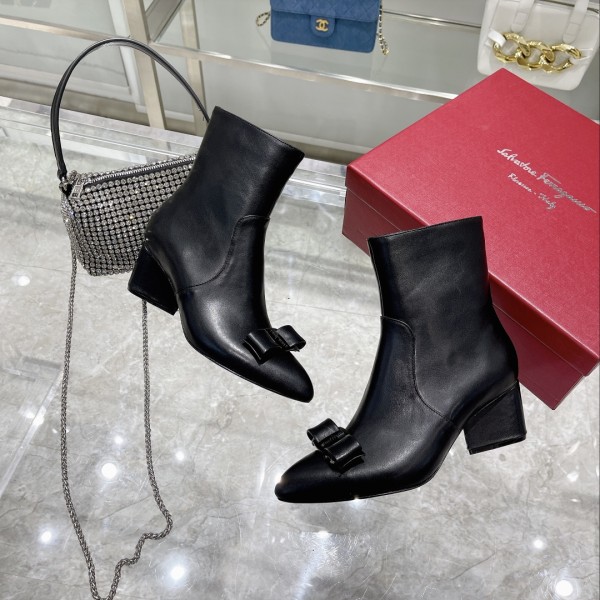 FERRAGAMO Viva Ankle Boots Women's Black