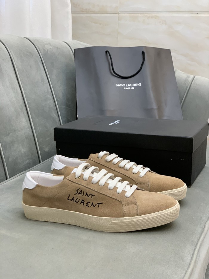SAINT LAURENT Court Classic Low Top Skateboard Shoes Women's Brown