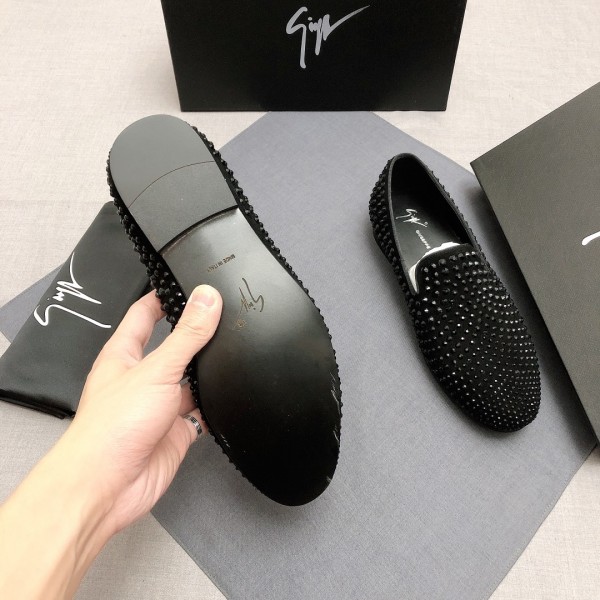 Giuseppe Zanotti/GZ Suede Loafers Men's Black