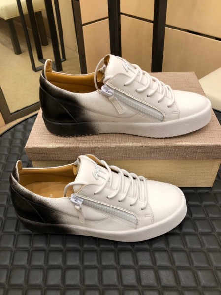 Giuseppe Zanotti/GZ Urchin Leather Low top Stylish Skateboarding Shoes Men's White Black
