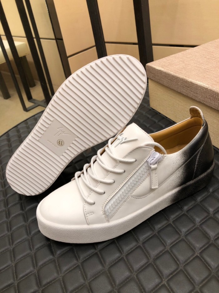 Giuseppe Zanotti/GZ Urchin Leather Low top Stylish Skateboarding Shoes Men's White Black