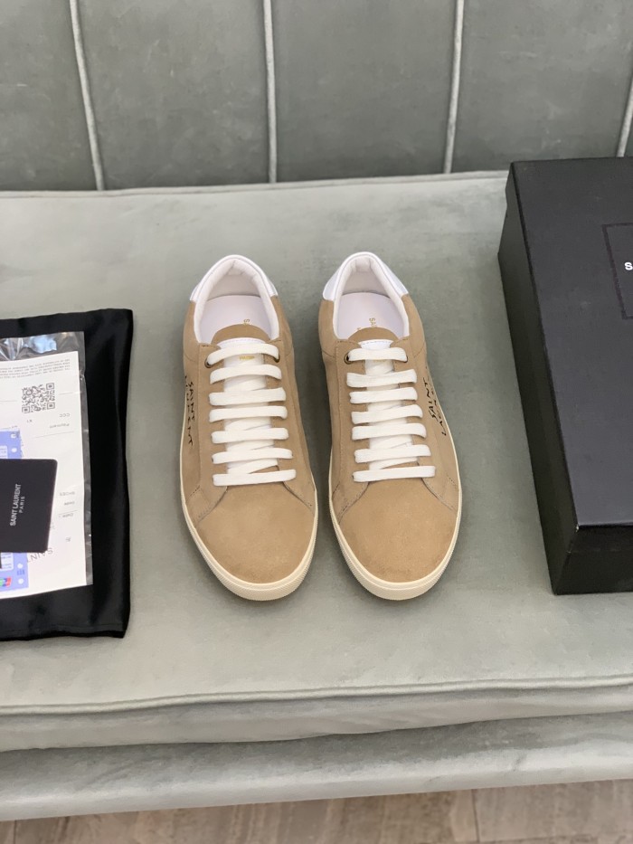 SAINT LAURENT Court Classic Low Top Skateboard Shoes Women's Brown