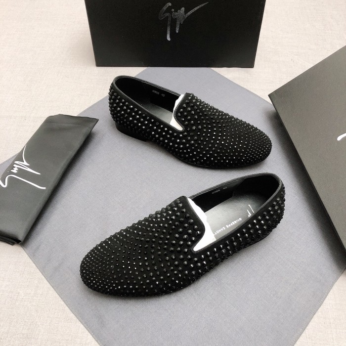 Giuseppe Zanotti/GZ Suede Loafers Men's Black