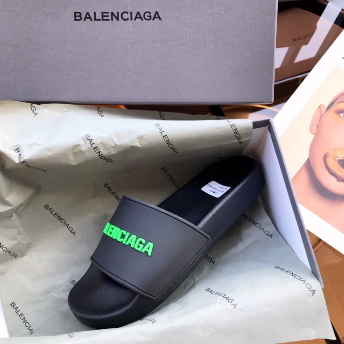 Balenciaga Pool Slide Black Fluo Green