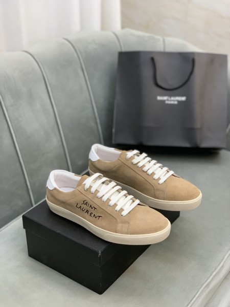 SAINT LAURENT Court Classic Low Top Skateboard Shoes Women's Brown