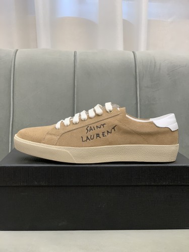 SAINT LAURENT Court Classic Low Top Skateboard Shoes Women's Brown