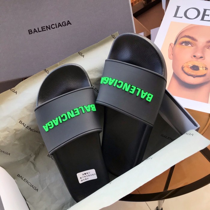 Balenciaga Pool Slide Black Fluo Green