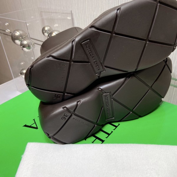 Bottega Veneta Puddle Rain Boots Ankle Boots Coffee