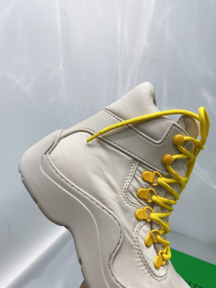 Bottega Veneta Puddle Bomber Ankle Boot White