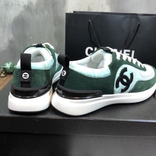 CHANEL Calfskin Anti-slip Wear-resistant Wrapping Low-top Lifestyle Casual Shoes Women's Green