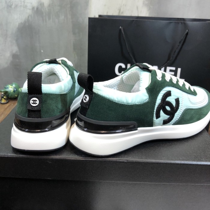 CHANEL Calfskin Anti-slip Wear-resistant Wrapping Low-top Lifestyle Casual Shoes Women's Green